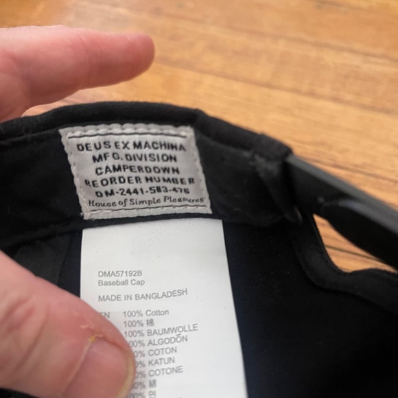 Deus Ex Machina Snapback Cap Black w/ White Script Logo - Picture 5 of 7